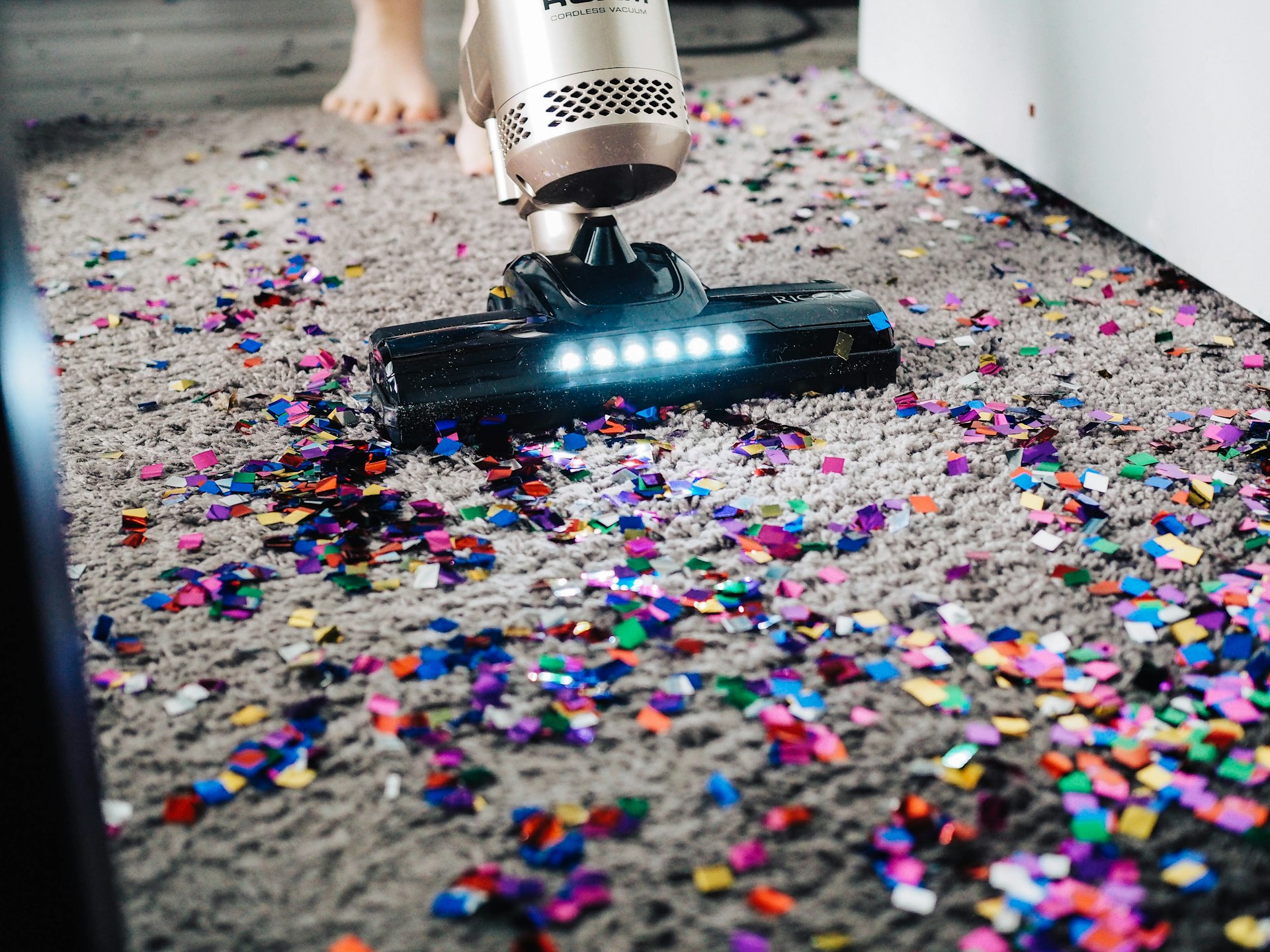 Professional vacuum in action, a symbol of Angel Clean's care